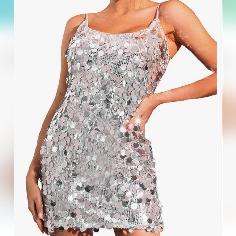 Silver Sequin Mini Dress - BRAND NEW WITHOUT TAGS